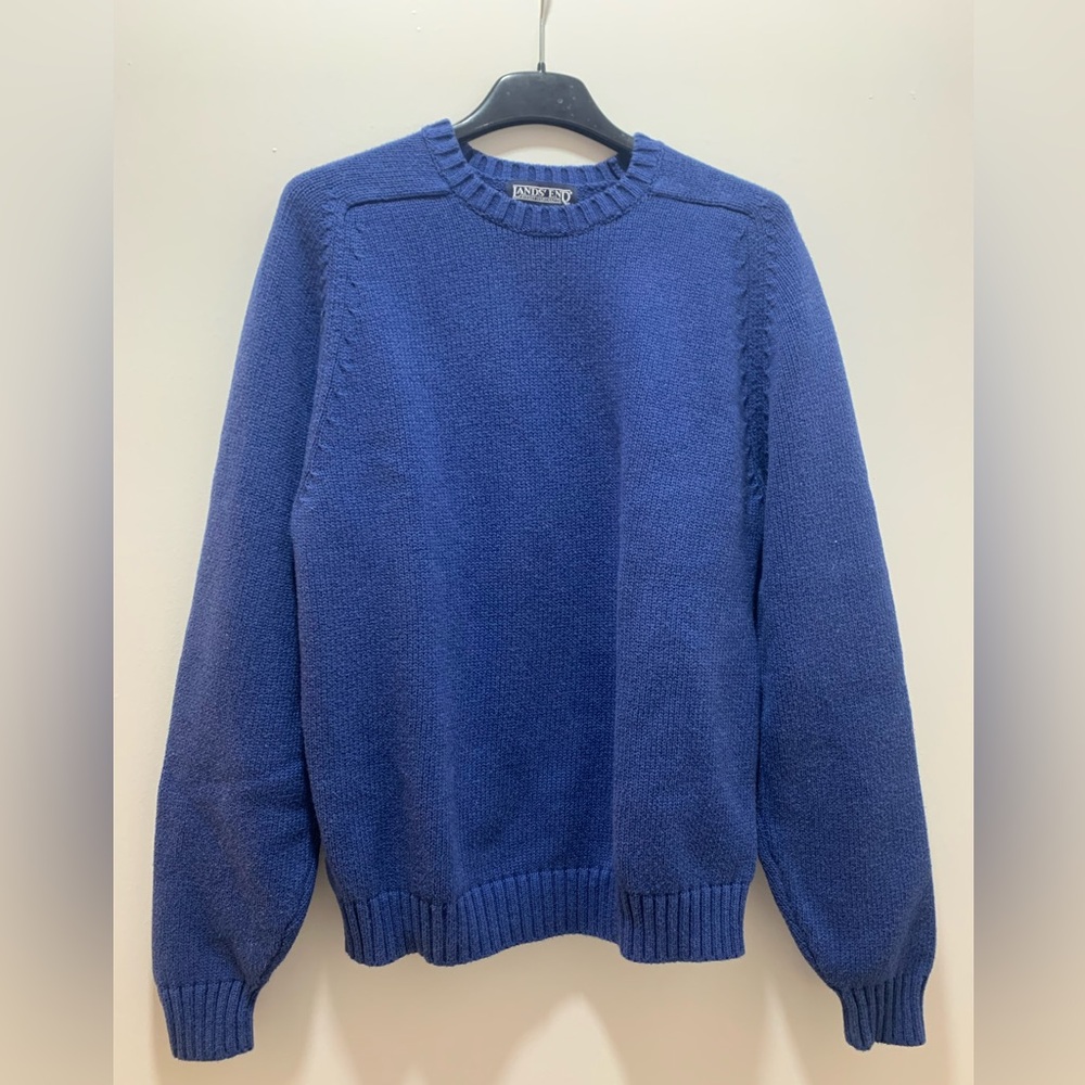 Lands End Women’s Blue Sweater 100% Cotton (Size Small)